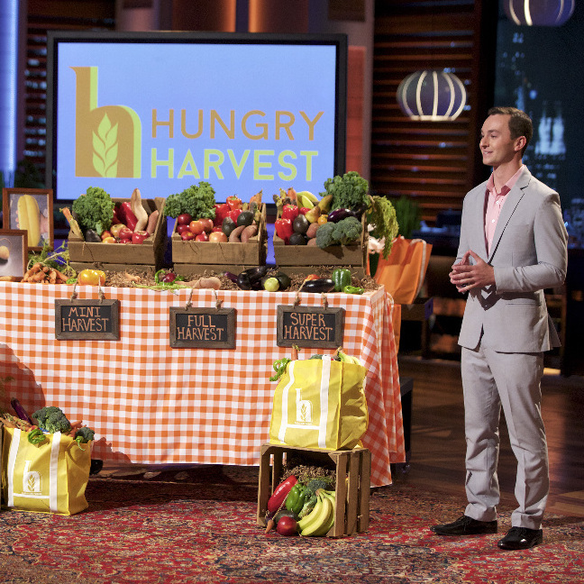 Evan Lutz of Maryland-based Hungry Harvest makes his pitch to the Shark Tank investors on Friday night's episode. The company rescues ugly and surplus produce that might otherwise have landed in the landfill, and sells it to subscribers instead. It also donates a significant amount of produce to groups that feed the hungry.