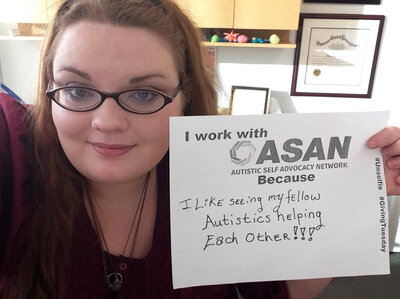 Savannah Logsdon-Breakstone visits the Autistic Self Advocacy Network office in Washington, D.C. (Courtesy of Savannah Logsdon-Breakstone) Savannah Logsdon-Breakstone visits the Autistic Self Advocacy Network (ASAN) office in Washington, D.C.