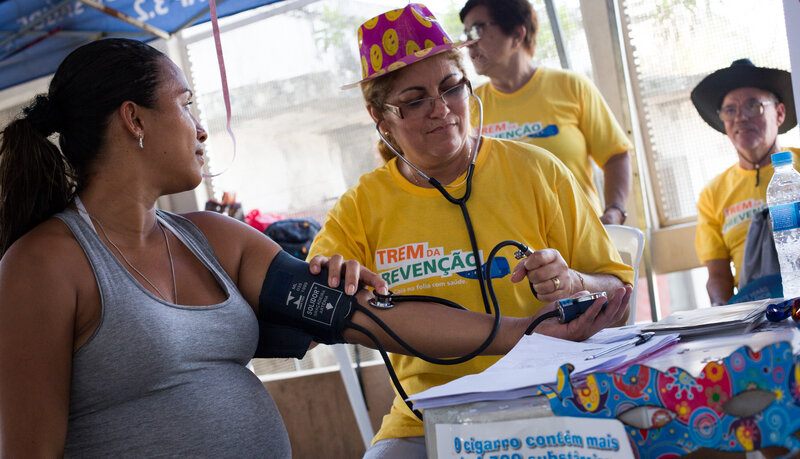 Amanda Fonseca, who is seven months pregnant with her second son, plans to skip Carnival because of her Zika fears. (Rafael Fabres for NPR)