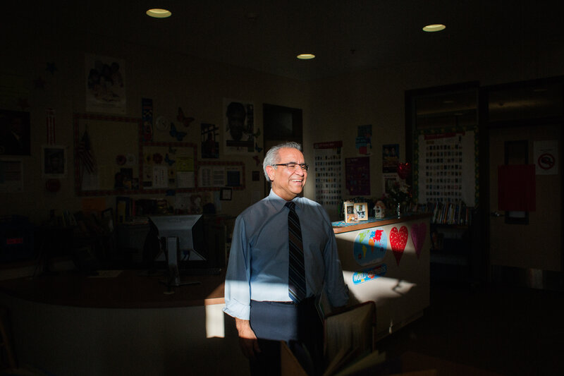 "The Sound Minds program is the most transformational program I have witnessed in my 21 years as an elementary school principal." — Principal Marco Gonzales in the library at Downer Elementary.