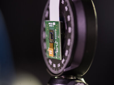 Rice University's FlatCam is based on a standard imaging sensor paired with a mask and decoding software. (Jeff Fitlow/Rice University) Rice University's FlatCam is based on a standard imaging sensor paired with a mask and decoding software.