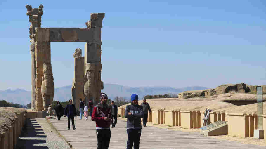 Tourists at Persepolis marvel at the grandeur of a bygone age amid worries about the future.