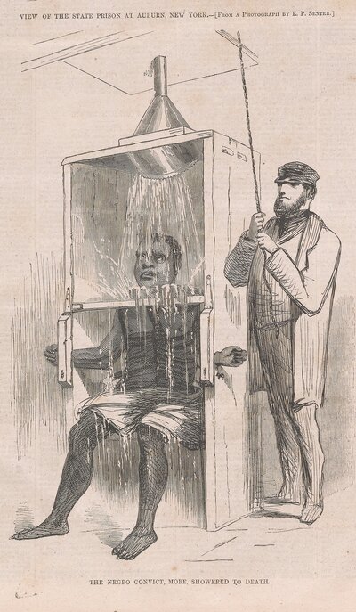 In prison, Reed endured brutal punishment, including "the showering bath," an early version of waterboarding. It was initially considered more "humane" than whipping, but when an inmate died after being punished in the showering bath, prisoners rioted. (Courtesy of Penguin Random House) In prison, Reed endured brutal punishment, including "the showering bath," an early version of waterboarding. It was initially considered more "humane" than whipping, but when an inmate died after being punished in the showering bath, prisoners rioted. (Courtesy of Penguin Random House)
