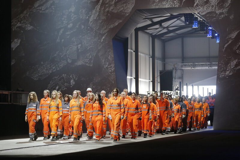 Artists perform in Erstfeld, Switzerland, on Wednesday at the opening of the Gotthard rail tunnel. The show was directed by German director Volker Hesse. Artists perform in Erstfeld, Switzerland, on Wednesday at the opening of the Gotthard rail tunnel. The show was directed by German director Volker Hesse.