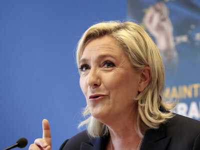 French far-right leader Marine Le Pen reacts to the United Kingdom's vote to leave the European Union