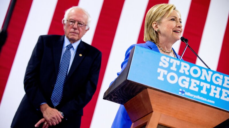 Democratic presidential candidate Hillary Clinton spoke as Bernie Sanders endorsed her earlier this month.