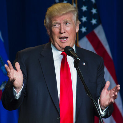 Republican presidential nominee Donald Trump speaks at a rally in Green Bay, Wis., on Friday.