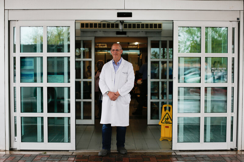 Dr. Steve Fadem, medical director at DaVita Med Center Dialysis, says many of the facility's nurses are unable to get to work. As a result, the center is struggling to keep up with the number of patients who are showing up. (Ryan Kellman/NPR)