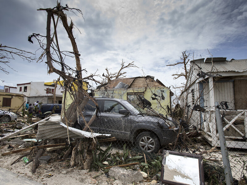 A photo provided by the Dutch Defense Ministry shows storm damage on St. Maarten in the wake of Hurricane Irma on Thursday. (Gerben Van Es/AP)