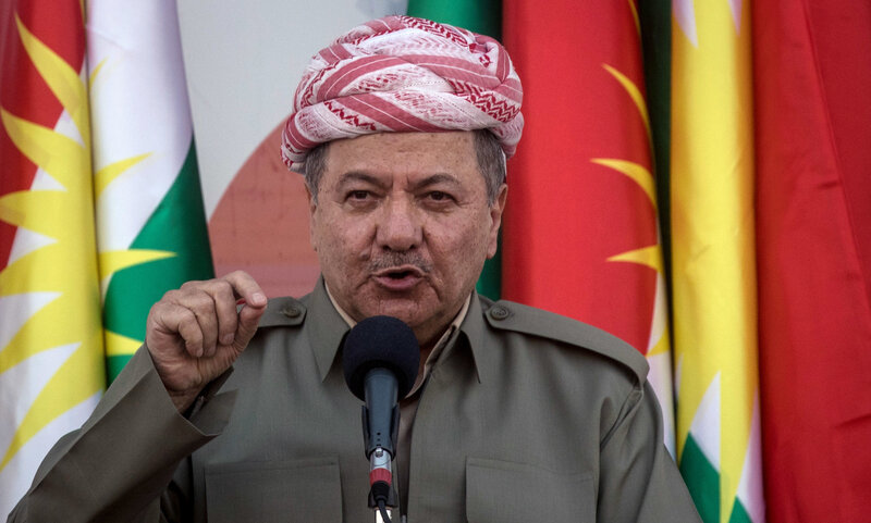 Kurdish President Masoud Barzani speaks to supporters in Irbil, northern Iraq, on Sept. 22. Barzani led the call for Kurds to vote in favor of independence in Monday's referendum. While the U.S. has worked closely with the Kurds for years, the U.S. and Iraqi governments both opposed the referendum. (Chris McGrath/Getty Images)