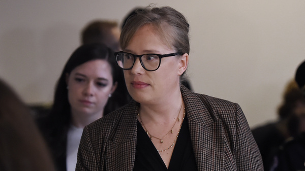 Catherine Croft, a specialist on Ukraine at the State Department, arrives for a closed-door deposition in the House impeachment inquiry.