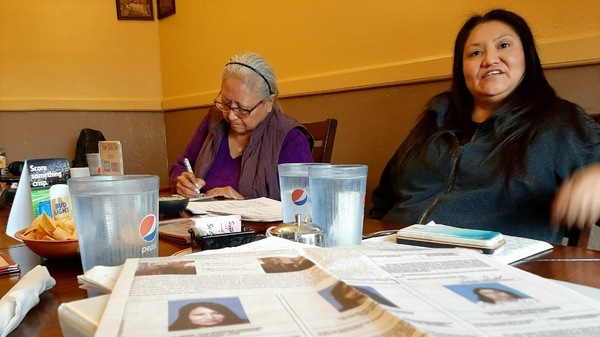 Angelita Chegup (left) and Tara Amboh are among four women banished from their reservation for what they say are political reasons. They