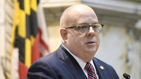 Maryland Gov. Larry Hogan, pictured in February, urged residents not to panic as he announced the states first three cases of coronavirus tests.