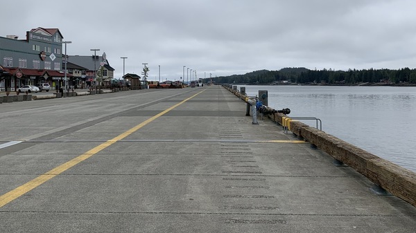 Cruise ship berths in Ketchikan, Alaska, sit empty on May 13 — a day when two ships carrying a total of more than 4,500 passengers were originally scheduled to arrive.
