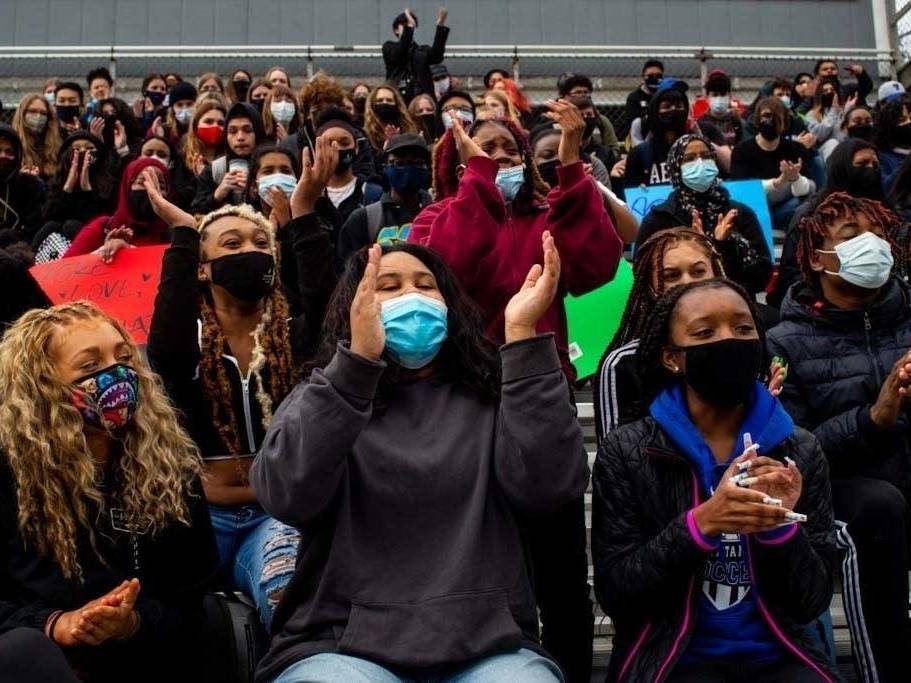 Minnesota Students Walk Out Of School To Protest Racial Injustice 3 Minnesota Students Walk Out Of School To Protest Racial Injustice