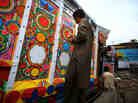 Colorful trucks of the Grand Trunk Road