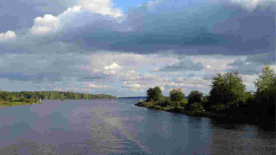 Traveling down the Moscow-Volga canal heading into the river proper. 