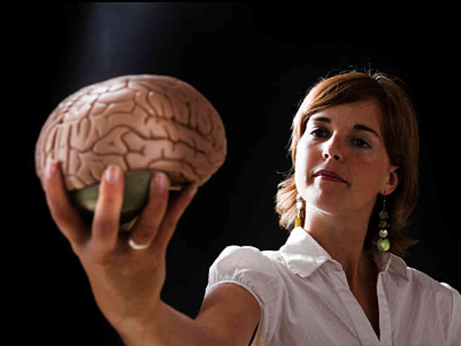 Woman with brain