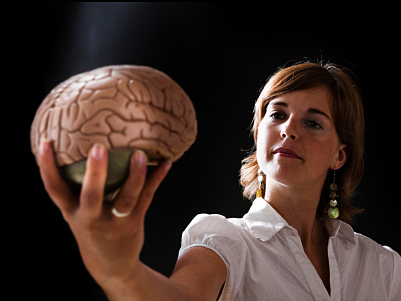 Woman with brain