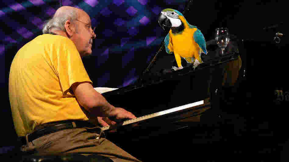 Misha Mengelberg and a parrot, but not his parrot. Misha Mengelberg and a parrot, but not his parrot.