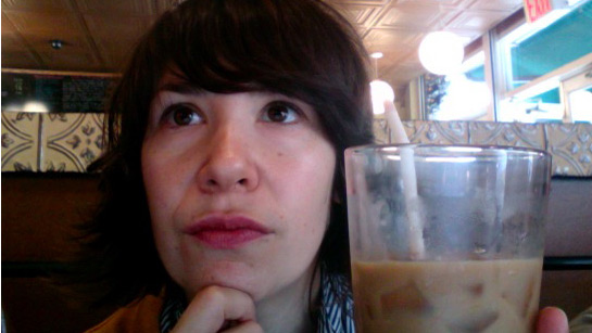 Carrie and her latte