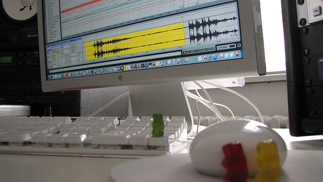 Ableton screen with gummi bears