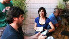 Carrie with fans. Carrie with fans.