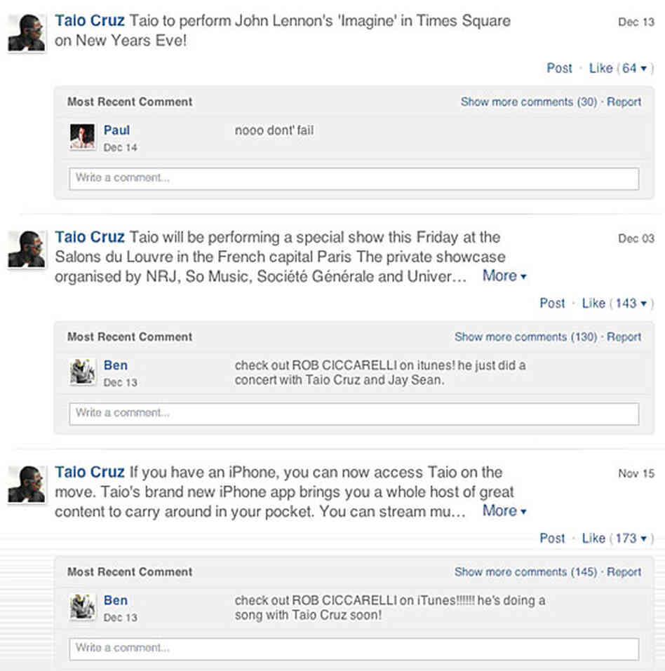 Taio Cruz's Ping Taio Cruz's Ping