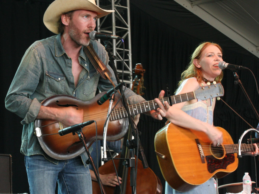 Dave Rawlings Machine at Bonnaroo; credit: Laura Fedele / NPR