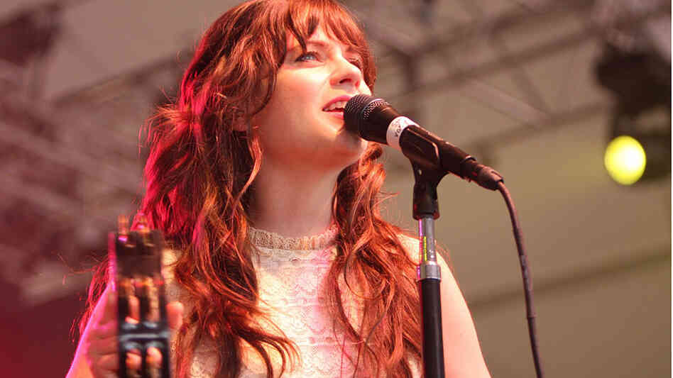 She and Him at Bonnaroo; credit: Shantel Mitchell / NPR