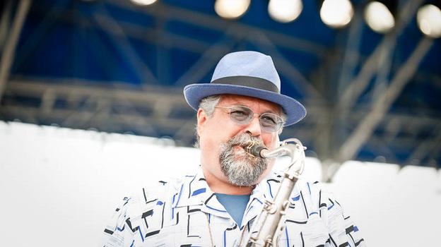 Joe Lovano performs at Newport Jazz.