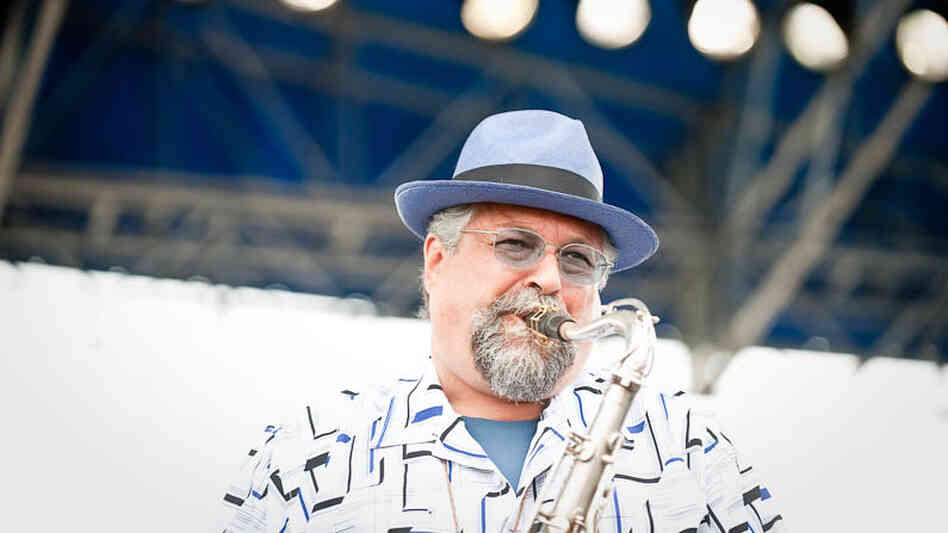 Joe Lovano performs at Newport Jazz.