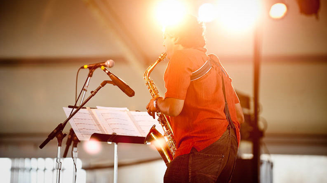 Rudresh Mahanthappa performs at Newport Jazz.