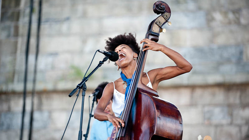 Esperanza Spalding performs at Newport Jazz.