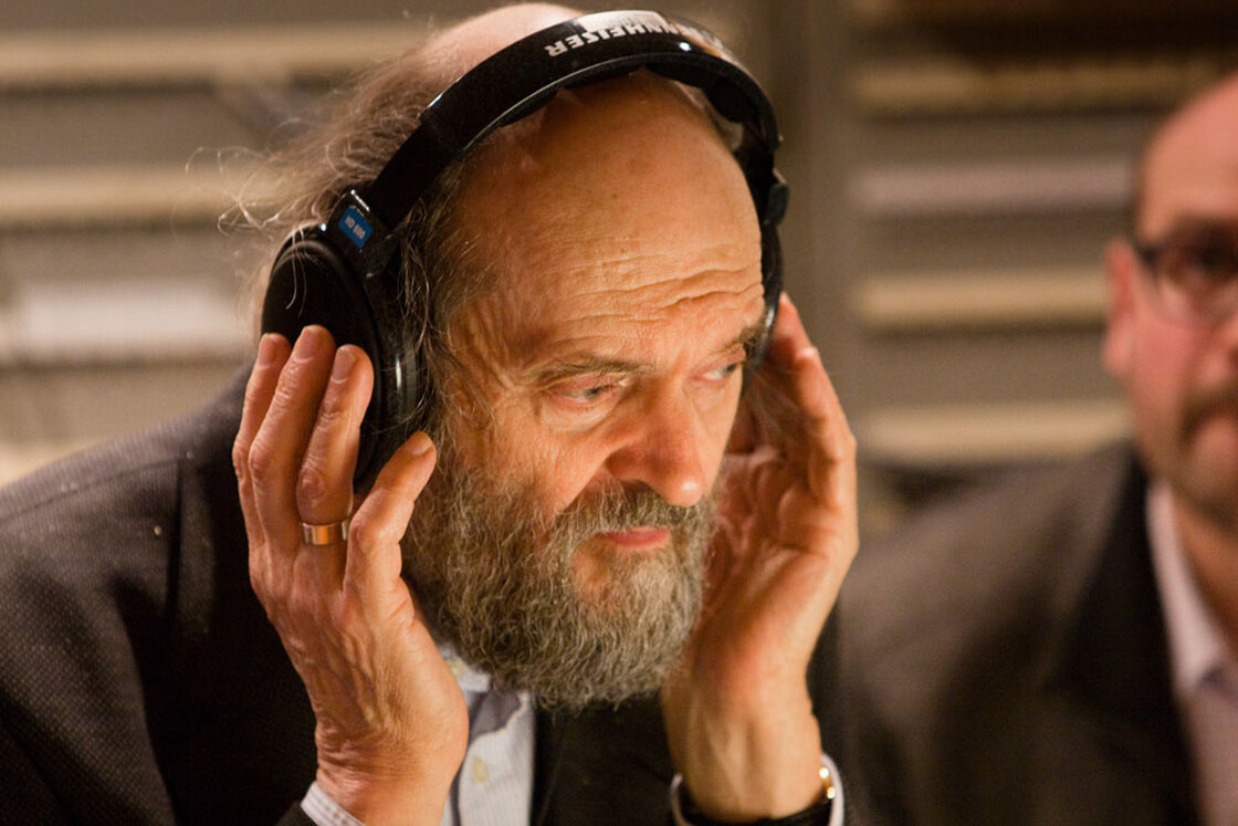 Arvo Part in a recording session