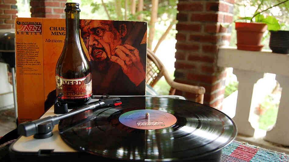 A Charles Mingus LP gets cozy with a Verdi Imperial Stout.