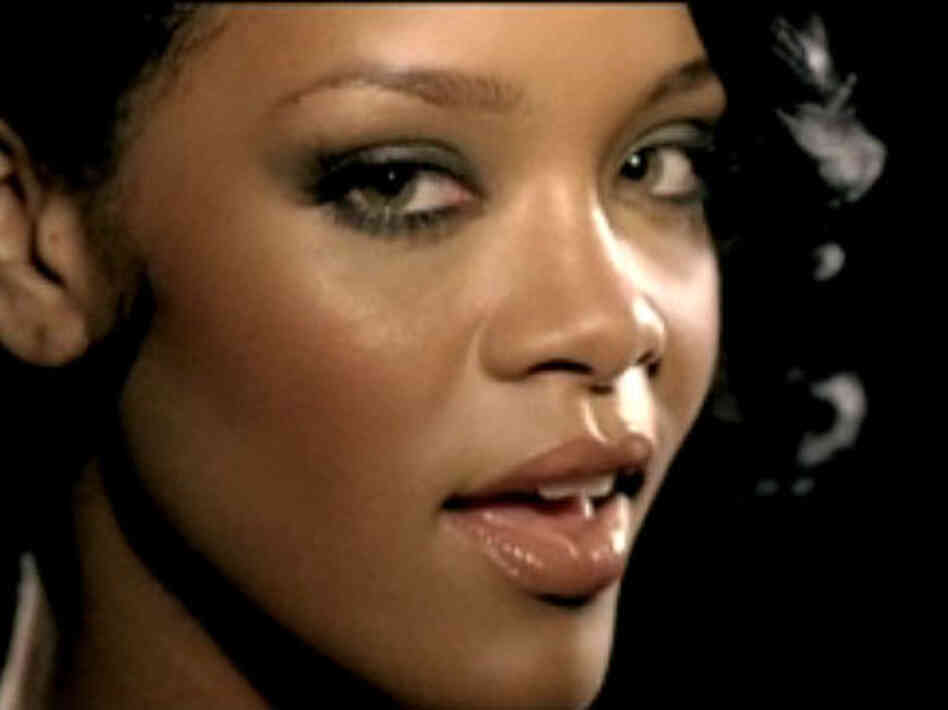 Rihanna in the video for Umbrella; courtesy of Def Jam Rihanna in the video for Umbrella; courtesy of Def Jam