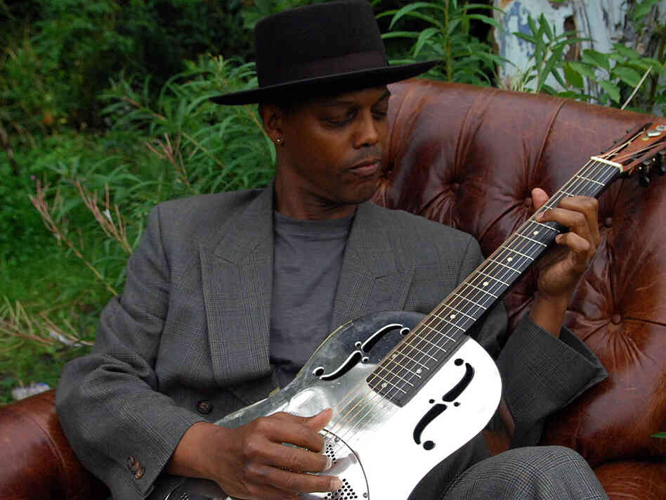 Eric Bibb plays Booker White's famous steel body guitar.