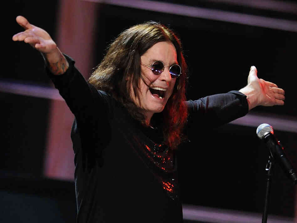 Ozzy Osbourne performing at the 25th Anniversary Rock & Roll Hall of Fame Concert.