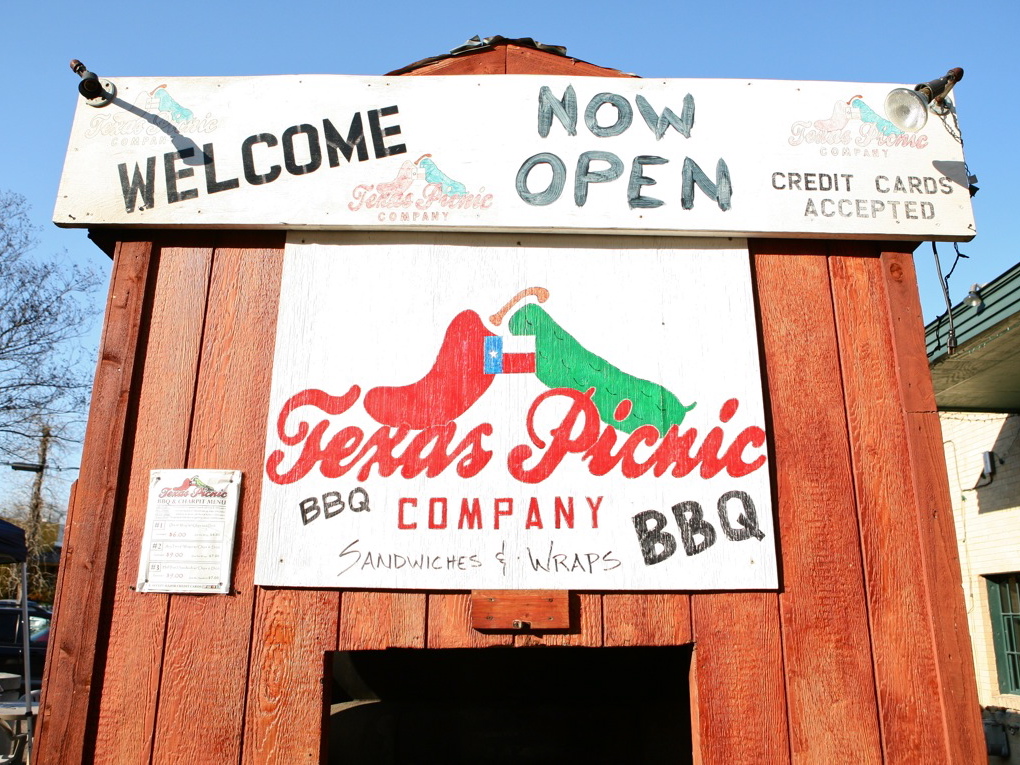 Texas Picnic Company's mobile barbecue trailer; credit: Shantel Mitchell / NPR