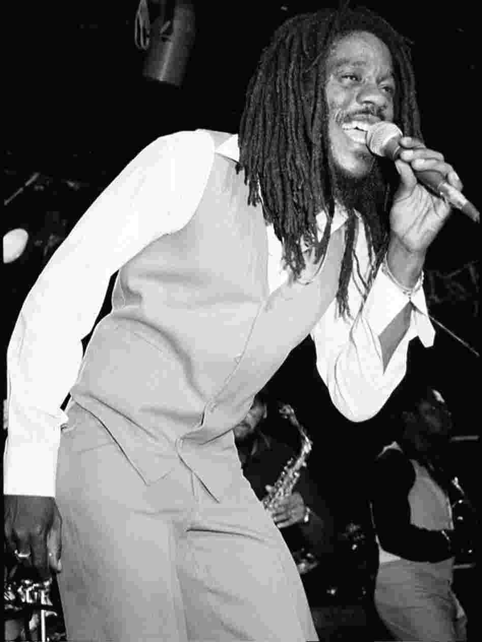Dennis Brown onstage.