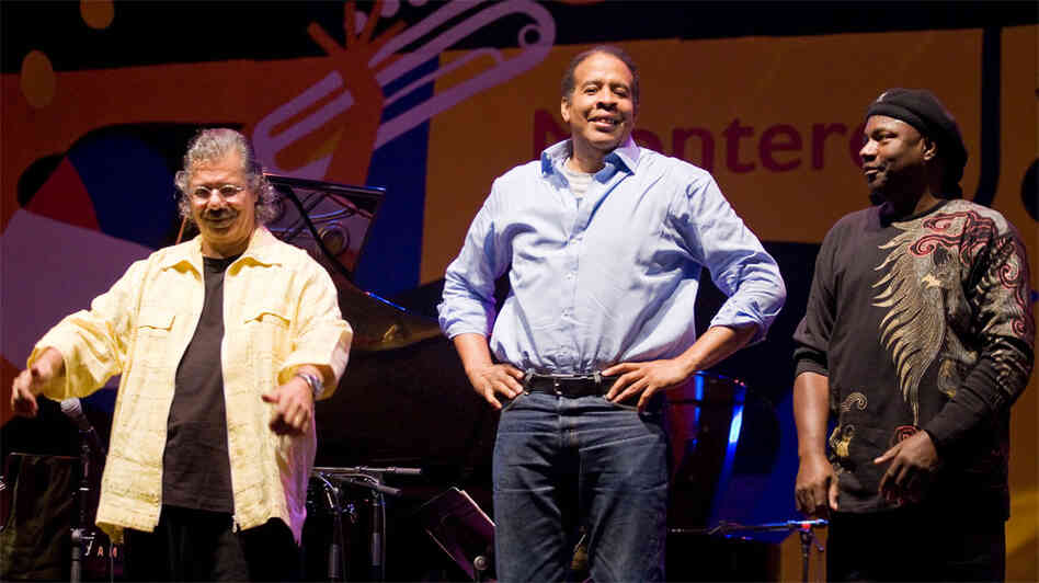 Chick Corea, Stanley Clarke and Lenny White at the Monterey Jazz Festival.