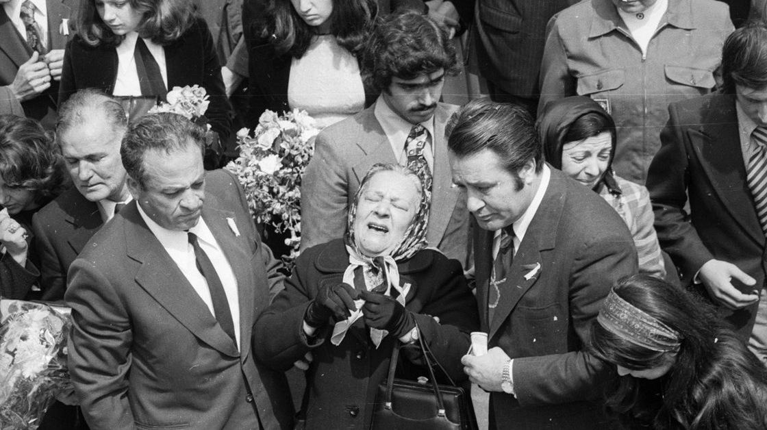 Mourners at a funeral