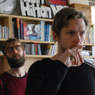 Fredrik performing a Tiny Desk Concert at the NPR Music offices.