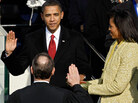 Barack Obama is sworn in as the 44th president by Supreme Court Chief Justice John Roberts. Barack Obama is sworn in as the 44th president by Supreme Court Chief Justice John Roberts.