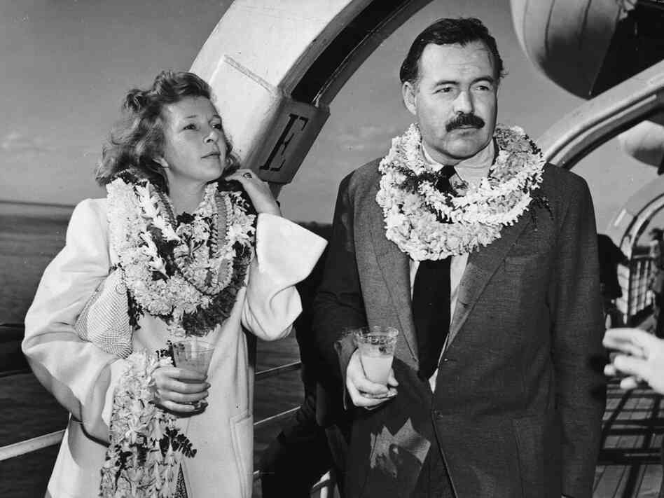 Ernest Hemingway with a cocktail