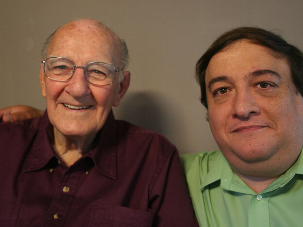 Robert Panara, 89, talks with his friend Greg Livadas about baseball.