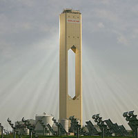A company in Spain is lighting thousands of homes with Europe's first solar-thermal tower plant.
