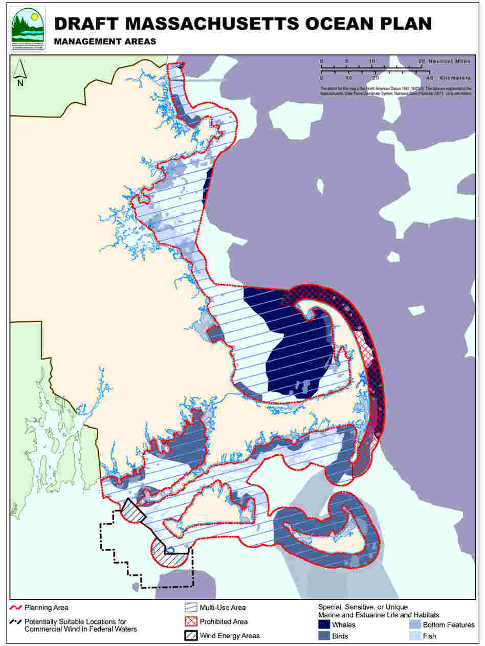 A map of the ocean planning area.