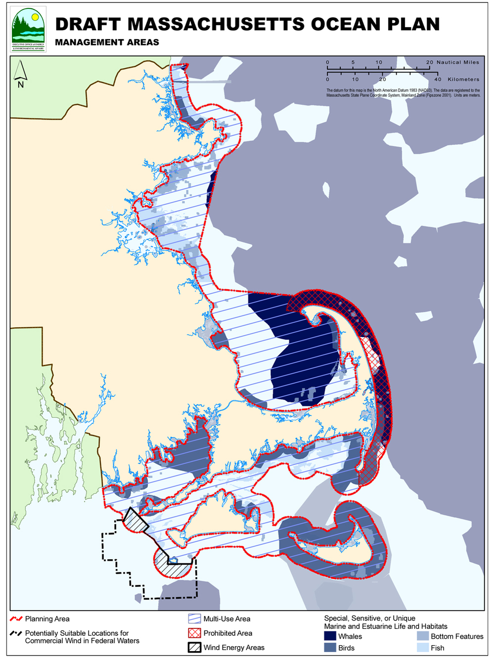 A map of the ocean planning area.